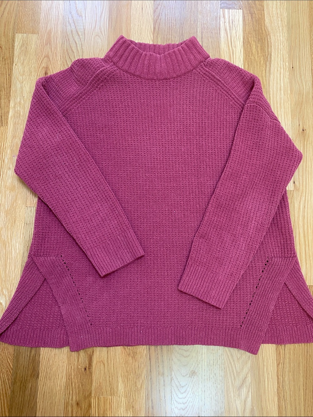 a new day Roseberry Pink Ribbed Mock Neck Sweater